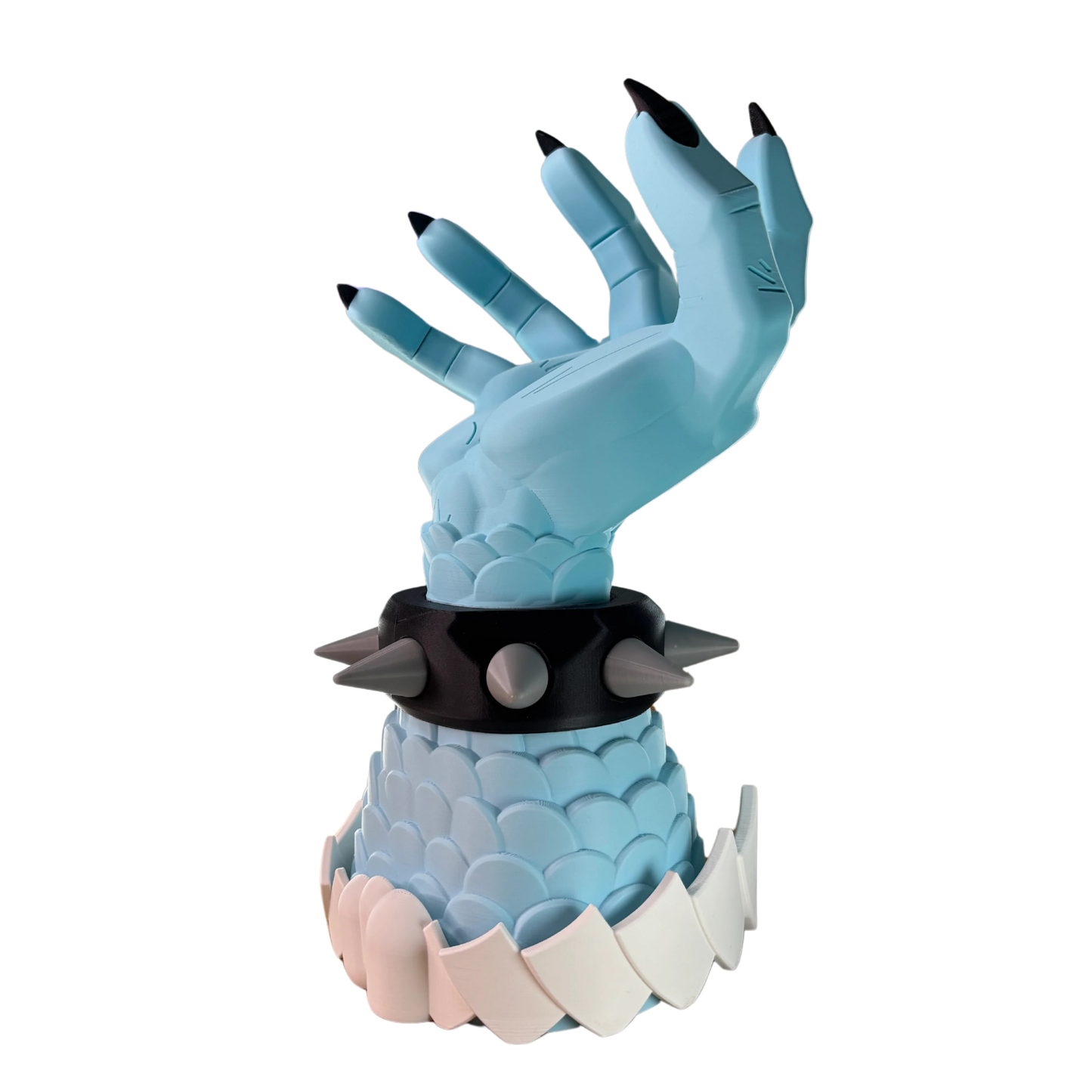 Base decorativa de Kaido de One Piece, con mano azul celeste, garras negras, brazalete de púas y cuerpo escamoso, sin controlador.