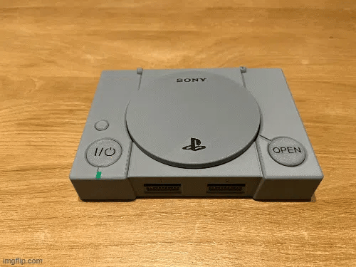 Organizador de 8 Posavasos PS1 Retro | Réplica Consola PlayStation 1 con Discos