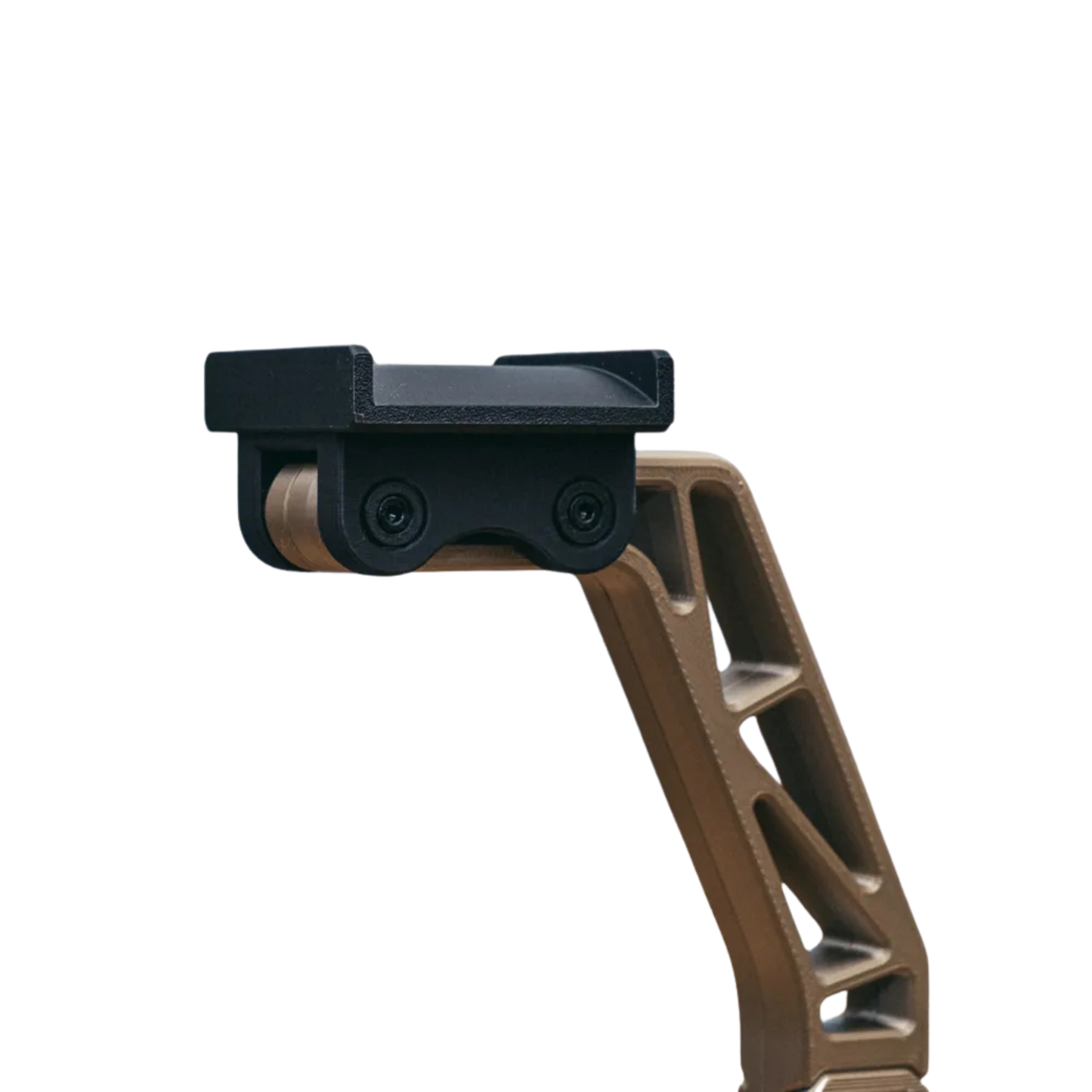 Primer plano de la parte superior del porta audífonos industrial, con su pieza de apoyo negra para la diadema, mostrando el diseño ergonómico.