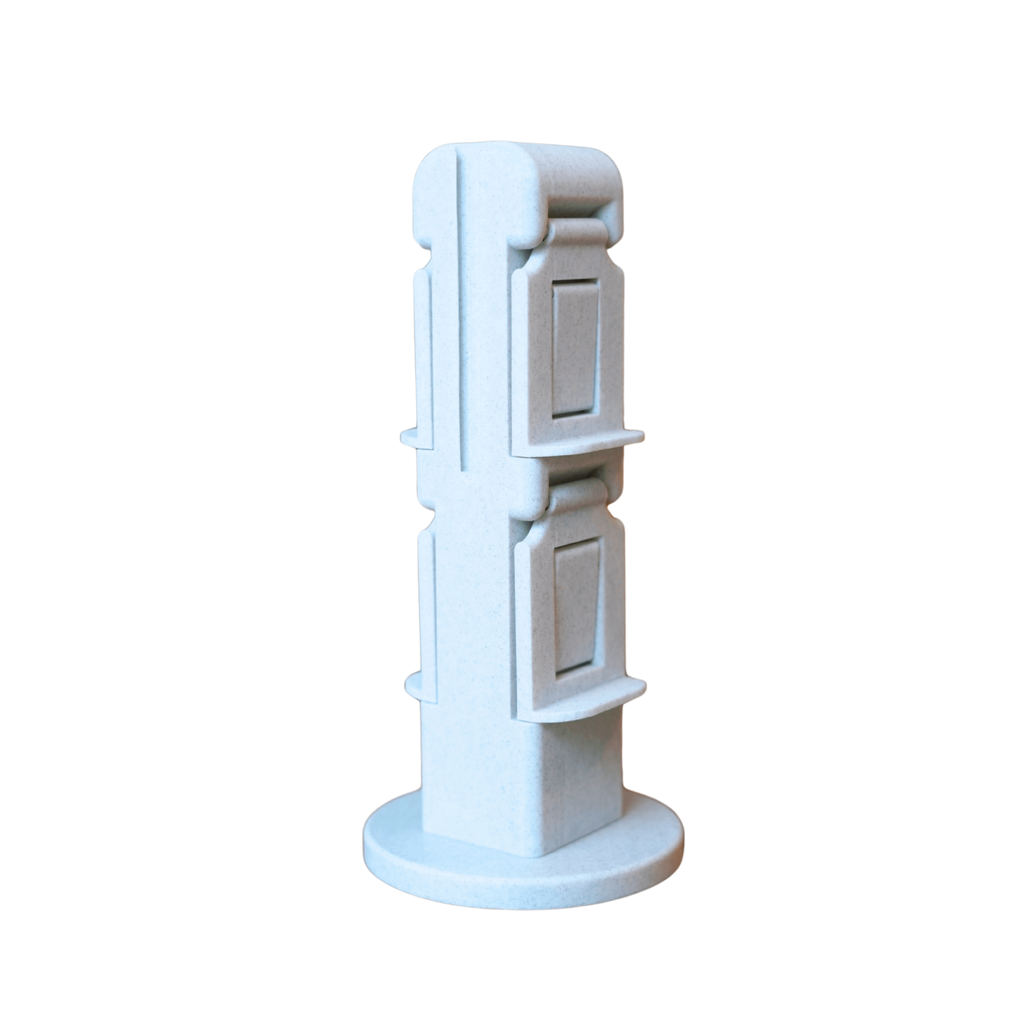 Torre organizadora de mandos y auriculares gaming en color blanco, sin accesorios, mostrando su diseño compacto y modular.