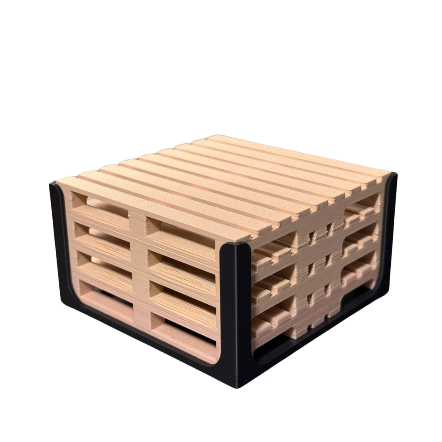 Posavasos 4 Palet Miniatura Industrial | Set de  Posa vasos Diseño Original con Organizador