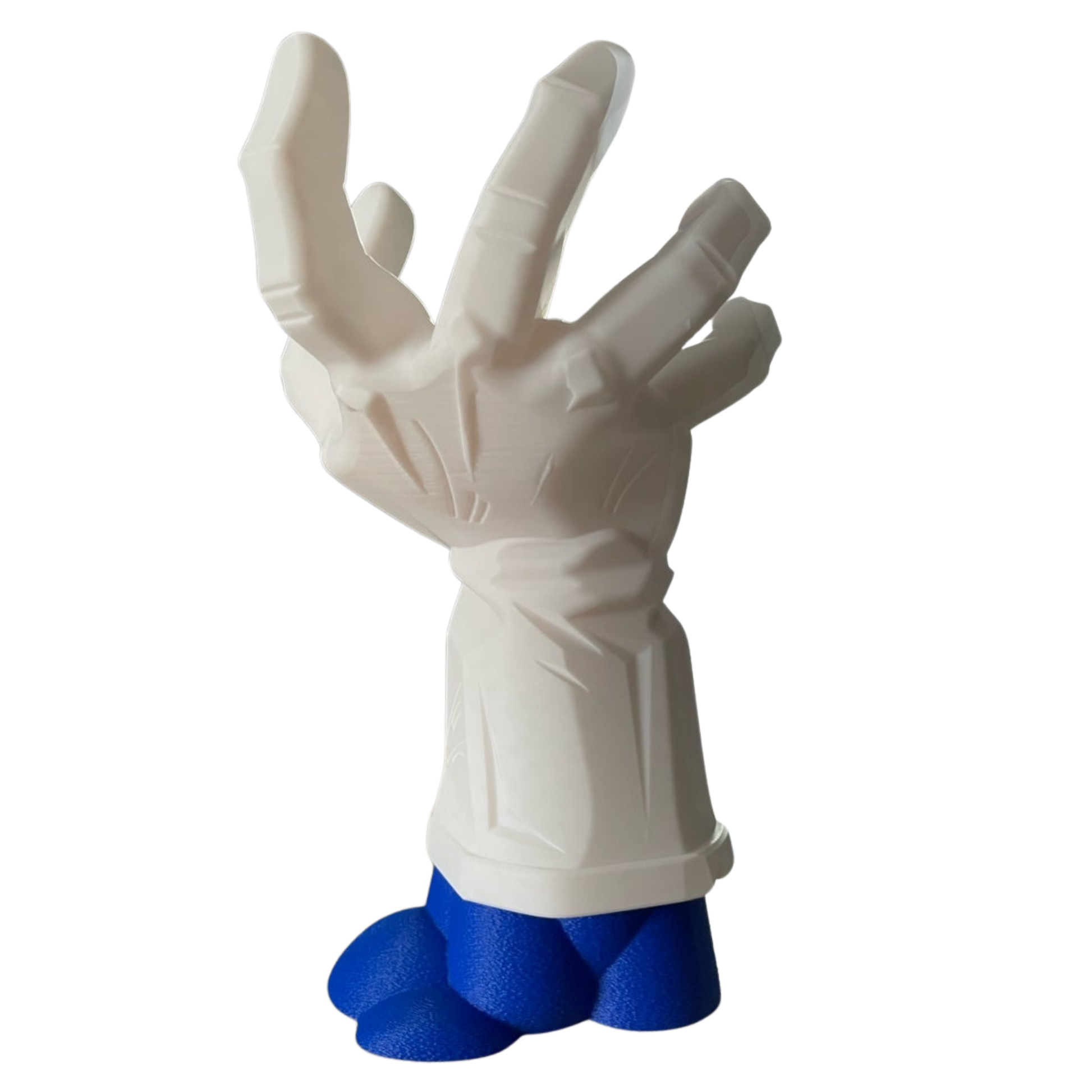 Base decorativa de Vegeta de Dragon Ball Z, con guante blanco y base azul/púrpura, lista para sostener un mando de juego.